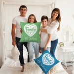 Personalised Family Will Always Be Connected By Heart Multicolor Throw Pillow Cover with Name Birthday Housewarming Farewell Gift for Family