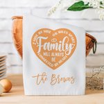 Personalisierte Familie wird immer durch Herz Waffel Gewebe 100% Baumwolle Küchentuch mit Nachnamen Home Decor Geschenk für Hausfrauen Newlywed verbun