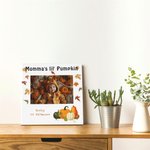 Personalized Autumn Pumpkins Maple Leaf Canvas Photo Painting with Text Wall Decor Halloween Gift for Family Kids
