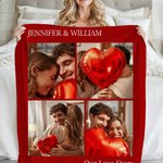 Personalised 1-6 Photos Collage Soft Warm Blanket with Name Date and Text Multicolor Available Birthday Anniversary Gift for Family Couple