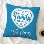 Personalised Family Will Always Be Connected By Heart Multicolor Throw Pillow Cover with Name Birthday Housewarming Farewell Gift for Family