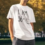Personalised I am 29 Plus Middle Finger 100% Cotton T-shirt with Age Funny Birthday Party Gift for Family Friend