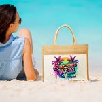 Sac en Toile de Jute Réutilisable Personnalisé avec Personnage et Nom Sac avec Pochette Cadeau Mariage à la Plage pour Femme