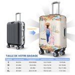 Couverture de Bagage Personnalisée avec Nom et Vue de Dos Femme Style A Gril Who Really Loved Traveling Cadeau pour Femme Amoureuse de Voyage