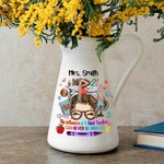 Personalized Cute Woman Cartoon Character Ceramic Vase with Name Teacher's Day Appreciation Gift for Teacher
