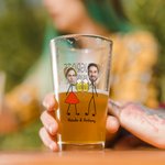 Personalized Photo Portrait Cheers Couple 16oz Glass with Name Birthday Anniversary Gift for Couple