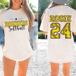 Personalisierte Softball 100% Baumwolle Unisex Kind Erwachsene T-Shirt mit Namen und Nummer Geburtstag Spieltag Geschenk für Softball Sportliebhaber