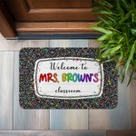 Personalized Multicolour Composition Book Welcome to Non-Slip Doormat with Name Teacher Appreciation Back to School Gift for Teacher
