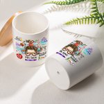 Personalized Cute Cartoon Pencil Apple Teach Love Inspire Ceramic Plant Pot with Name and Bamboo Base Appreciation Back to School Gift for Teacher