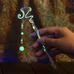 Personalized Luminous Staff Beads Bookmark with Name Birthday Fantasy Gift for Book Lovers