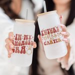 Personalisierte In meinem verlobten Ära 20oz mattiert kann Glasbecher mit Namen Brautdusche Verlobungsgeschenk für sie