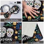 Personalized Mexican Floral Sugar Skull Doormat with Name Non-slip Home Decor Day of the Dead Housewarming Gift for Family Friend