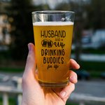 Personalized Photo Portrait Cheers Couple 16oz Glass with Name Birthday Anniversary Gift for Couple