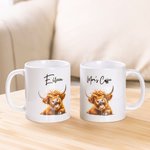 Taza de Cerámica de 11oz Personalizada con el Nombre de la Vaca de las Tierras Altas Regalo de Cumpleaños para los Amantes de las Vacas