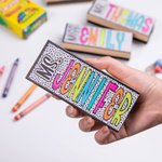 Personalized Dalmatian Spots Colourful Doodle Letter Whiteboard Chalkboard Rubber with Title and Name Back to School Thank You Gift for Teacher