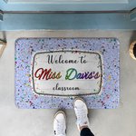 Personalized Multicolour Composition Book Welcome to Non-Slip Doormat with Name Teacher Appreciation Back to School Gift for Teacher