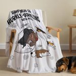 Personalized Happiness Is Hurkle Durkling with Pets Soft Throw Blanket with Name Birthday Gift for Dog Cat Pet Lovers