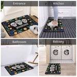 Personalized Mexican Floral Sugar Skull Doormat with Name Non-slip Home Decor Day of the Dead Housewarming Gift for Family Friend