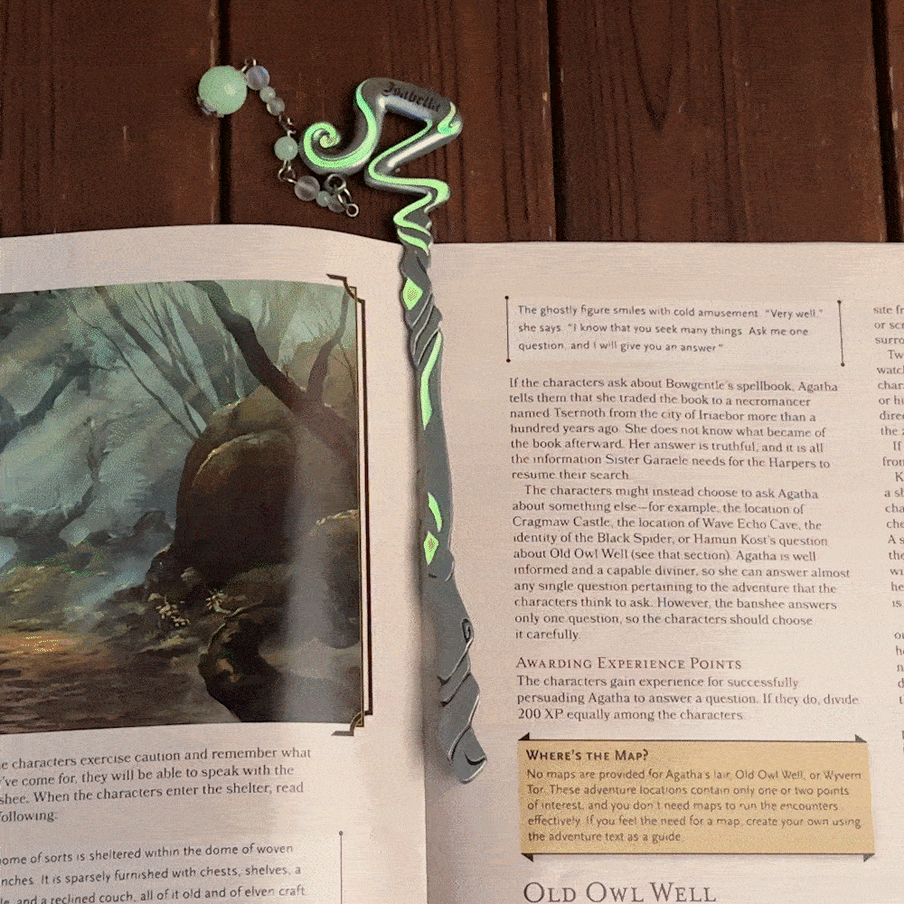 Personalized Luminous Staff Beads Bookmark with Name Birthday Fantasy Gift for Book Lovers