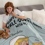 Personalized Happiness Is Hurkle Durkling with Pets Soft Throw Blanket with Name Birthday Gift for Dog Cat Pet Lovers
