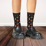 Personalized Pumpkin Ghost Spider Halloween Theme Soft Kid Crew Socks with Names Funny Halloween Party Gift for Children