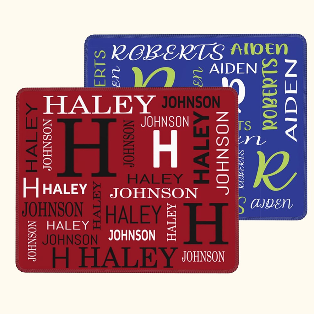 Tapis de Souris Antidérapant Personnalisé avec Nom et Initiale Accessoire de Bureau Cadeau Anniversaire Fin d'Études pour Étudiant Employé