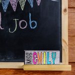 Personalized Dalmatian Spots Colourful Doodle Letter Whiteboard Chalkboard Rubber with Title and Name Back to School Thank You Gift for Teacher