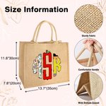 Personalized Doodle Apple Pencil Monogram Jute Tote Bag Teacher's Day Appreciation Gift for Teacher