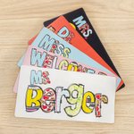 Personalized Cute Apple Pencil Doodle Letters Non-Slip Doormat with Title and Name Teacher Appreciation Back To School Gift for Teacher