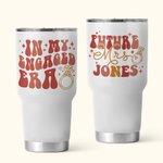 Personalizzato In My Engaged Era Future Mrs 30oz nome Tumbler con cannuccia e spazzola Engagement Bridal Shower Bachelorette Party Gift per le donne