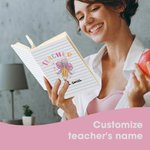 Matita con fiocco personalizzata Insegnante A5 Taccuino foderato in pelle con nome Apprezzamento dell'insegnante Regalo di ritorno a scuola per l'inse