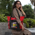 Sac Fourre-tout Oxford Personnalisé avec Nom Graffiti Mognon Grande Capacité Cadeau Remerciement Journée de l'Enseignant pour Professeur