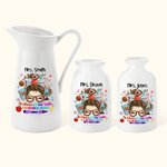 Personalized Cute Woman Cartoon Character Ceramic Vase with Name Teacher's Day Appreciation Gift for Teacher