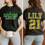 Personalisierte Softball 100% Baumwolle Unisex Kind Erwachsene T-Shirt mit Namen und Nummer Geburtstag Spieltag Geschenk für Softball Sportliebhaber