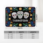 Personalized Mexican Floral Sugar Skull Doormat with Name Non-slip Home Decor Day of the Dead Housewarming Gift for Family Friend