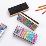 Personalized Dalmatian Spots Colourful Doodle Letter Whiteboard Chalkboard Rubber with Title and Name Back to School Thank You Gift for Teacher