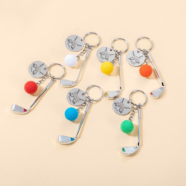 Personalised Best Golf Ever Golf Club Pedant Keychain with Engraving Name and Text Birthday Gift for Golf Lover