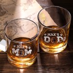 Personalised Pet's Mom Dad 10oz Old Fashioned Rocks Whisky Glass with Photo and Name Birthday Gift For Pet Lover