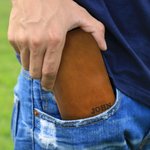 Personalised Pocket Leather Golf Scorecard Yardage Book Holder with Engraved Name Birthday Game Day Gift for Man Golf Lover