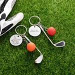 Personalised Best Golf Ever Golf Club Pedant Keychain with Engraving Name and Text Birthday Gift for Golf Lover