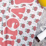 Personalized Colourful Cute Bunny Flower Beach Towel with Name Birthday Summer Party Gift for Kid