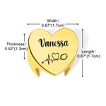 Personalized Medical Element Pattern Heart Stethoscope ID Tag with Engraved Name Birthday Nurse Graduation Gift for Nurse Doctor Medical Staff