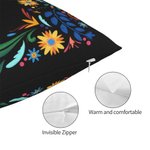 Personalizzato messicano floreale teschio di zucchero rettangolare cuscino di copertura con nome gotico Home Decor Giorno dei morti regalo per la fami