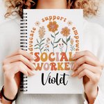 Personalized Colorful Social Worker A5 Spiral Notebook with Name Birthday Office Supplies Gift for Workers
