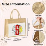 Bolsa de yute grande con asa personalizada con monograma de garabatos Regalo de agradecimiento para profesores educadores en el Día del Maestro