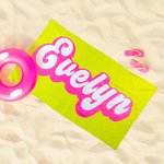 Personalised Premium Quick Dry Soft Beach Towel with Name Multicolour Retro Beach Party Accessories Birthday Summer Gift for Family Friend