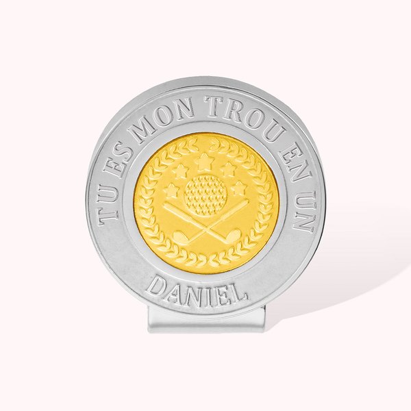 Marqueur de Golf en Acier Inoxydable Personnalisé Clip pour Chapeau Accessoires de Haute Qualité Cadeau Anniversaire Fête des Pères pour Golfeurs