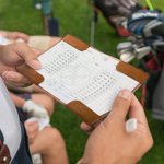 Personalised Pocket Leather Golf Scorecard Yardage Book Holder with Engraved Name Birthday Game Day Gift for Man Golf Lover