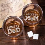 Personalised Pet's Mom Dad 10oz Old Fashioned Rocks Whisky Glass with Photo and Name Birthday Gift For Pet Lover