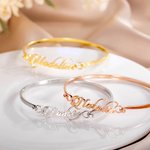 Personalizada Minimalista Nombre Pulsera Elegante Joyería Cumpleaños Aniversario Boda Regalo para Mujeres